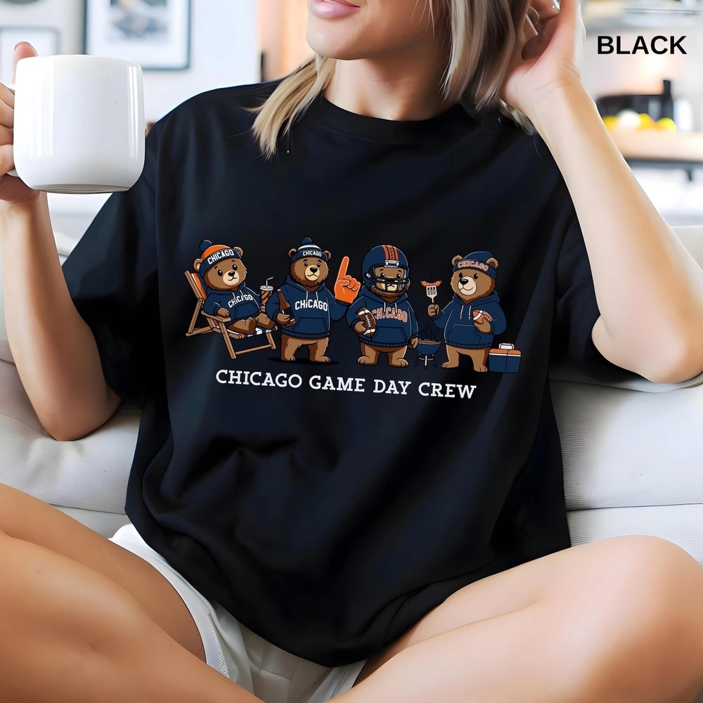 Cute Chicago Football Shirt Trendy Game Day 4 Bear T-Shirt
